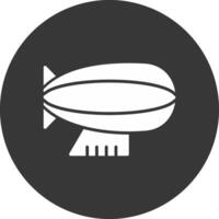 zeppelin glyph omgekeerd icoon vector