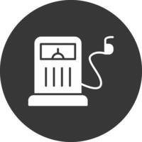 benzinestation glyph omgekeerd pictogram vector