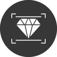 diamant glyph omgekeerd pictogram vector