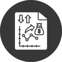 geld strategie glyph omgekeerd icoon vector