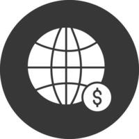 globaal economie glyph omgekeerd icoon vector