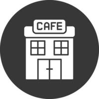 cafe glyph omgekeerd icoon vector