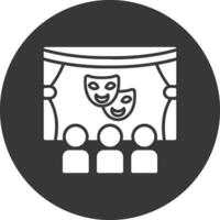 theater glyph omgekeerd icoon vector