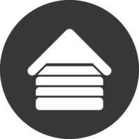 houten huis glyph omgekeerd icoon vector