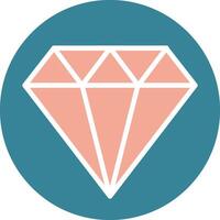 diamant glyph twee kleuren icoon vector