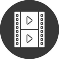 filmstrip glyph omgekeerd pictogram vector