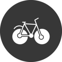 fiets glyph omgekeerd pictogram vector