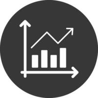 staafdiagram glyph omgekeerd pictogram vector