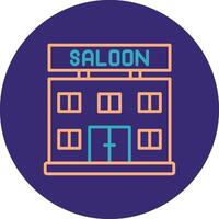 salon lijn twee kleur cirkel icoon vector