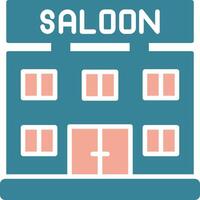saloon glyph twee kleuren icoon vector