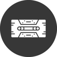 cassette plakband glyph omgekeerd icoon vector