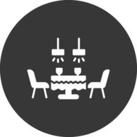 dining tafel glyph omgekeerd icoon vector