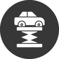 auto jack glyph omgekeerd icoon vector