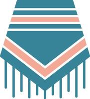 poncho glyph twee kleuren icoon vector