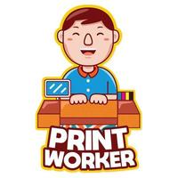 print werknemer beroep logo vector