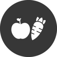 gezond aan het eten glyph omgekeerd icoon vector