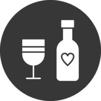 wijn fles glyph omgekeerd icoon vector