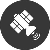 satelliet glyph omgekeerd pictogram vector