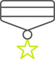 medaille lijn twee kleuren icoon vector