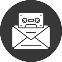 voicemail glyph omgekeerd pictogram vector