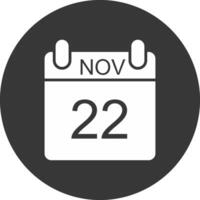 november glyph omgekeerd icoon vector