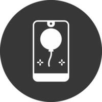 mobiel glyph omgekeerd icoon vector