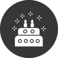 cake glyph omgekeerd pictogram vector