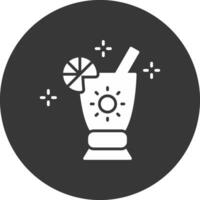 cocktail glyph omgekeerd pictogram vector