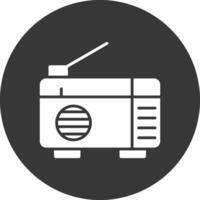 radio glyph omgekeerd pictogram vector