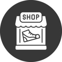 schoen winkel glyph omgekeerd icoon vector