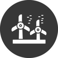 wind turbine glyph omgekeerd icoon vector