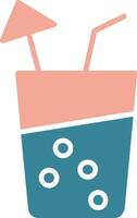 frisdrank glyph twee kleuren icoon vector