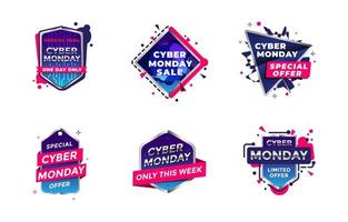 cyber maandag verkoop badge concept vector