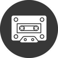 cassette glyph omgekeerd pictogram vector