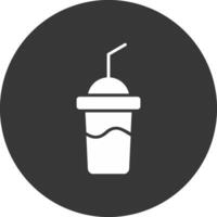 milkshake glyph omgekeerd icoon vector