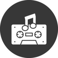 cassette glyph omgekeerd pictogram vector