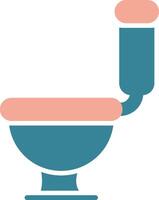 toilet glyph twee kleuren icoon vector