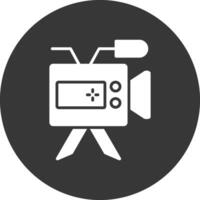 camera glyph omgekeerd icoon vector