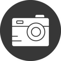 camera glyph omgekeerd icoon vector