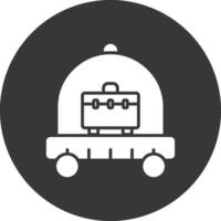 winkelwagen glyph omgekeerd pictogram vector