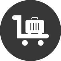 trolley glyph omgekeerd pictogram vector