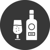 wijn fles glyph omgekeerd icoon vector