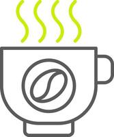 koffie lijn twee kleuren icoon vector