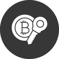 bitcoin glyph omgekeerd icoon vector