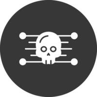 schedel glyph omgekeerd icoon vector