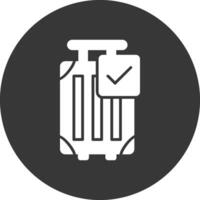 bagage glyph omgekeerd pictogram vector