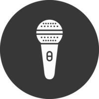 mic glyph omgekeerd icoon vector