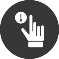 hand- alarm glyph omgekeerd icoon vector