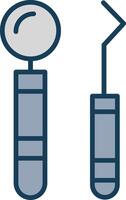 tandarts gereedschap lijn gevulde grijs icoon vector
