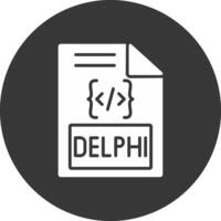 Delphi glyph omgekeerd icoon vector